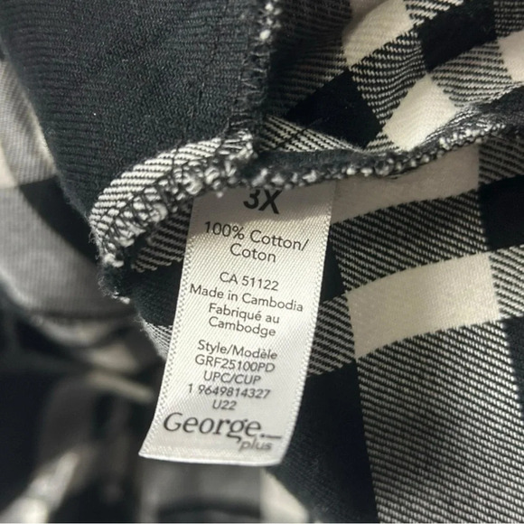 George Black and White Plaid Shacket 3x - Picture 5 of 5